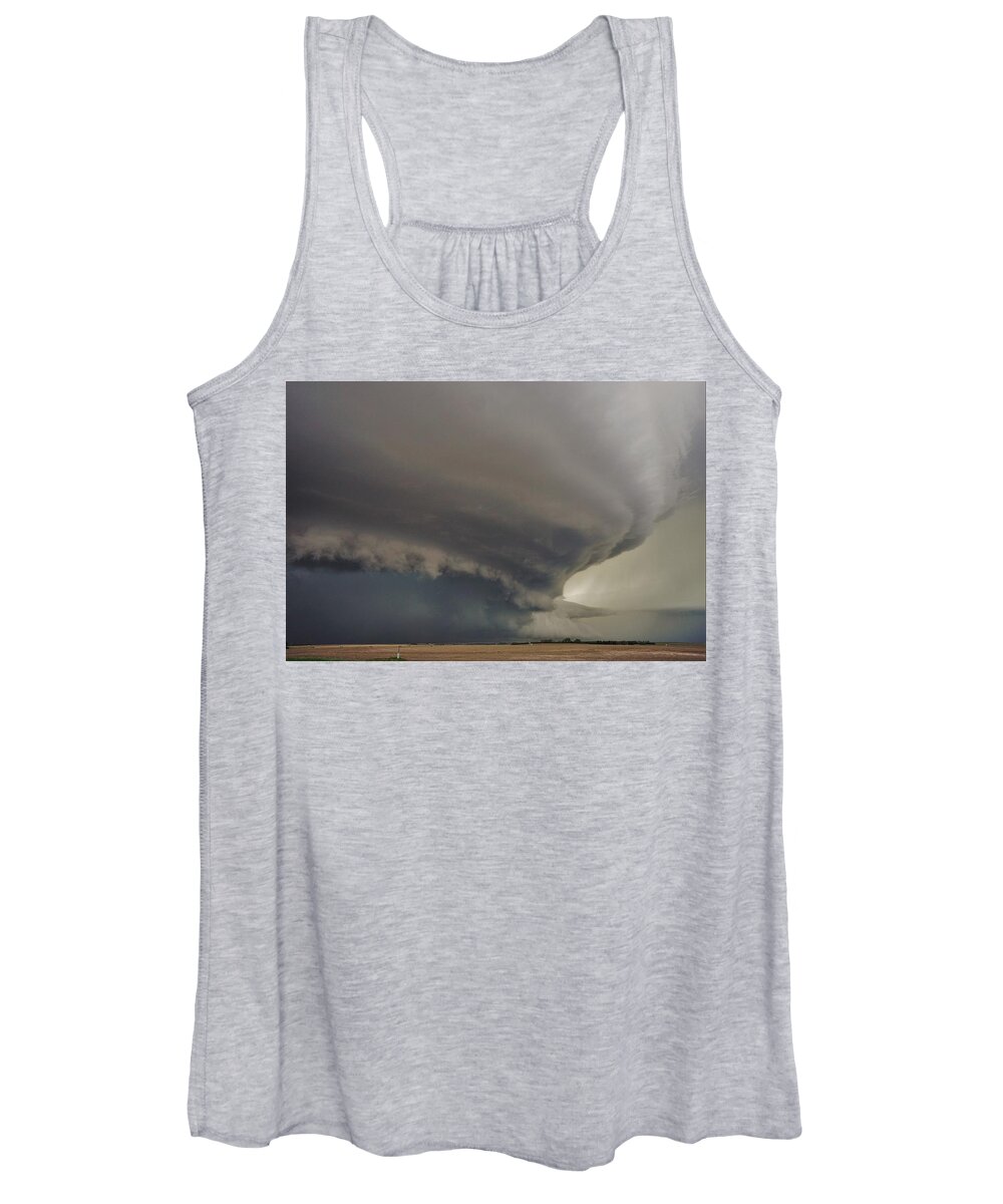 Tornado Women's Tank Top featuring the photograph Approaching Mothership by Ed Sweeney