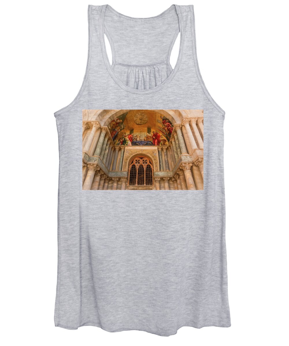 Patriarchal Cathedral Basilica Of Saint Mark Women's Tank Top featuring the photograph Architectural Art, St. Mark's Basilica by Marcy Wielfaert