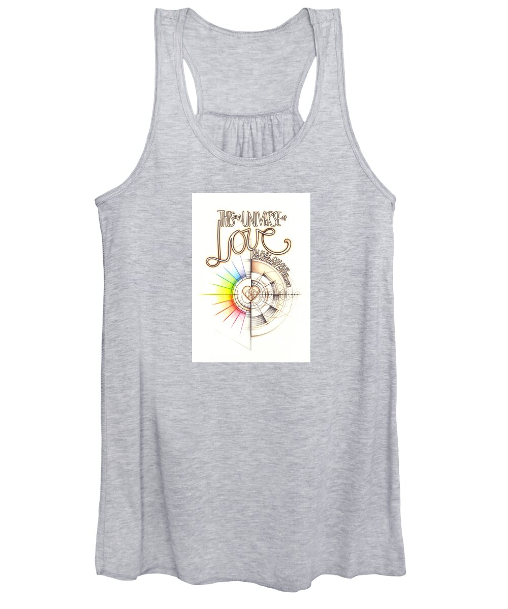 Love Women's Tank Top featuring the drawing Intuitive Geometry Inspirational - This is a Universe of Love by Nathalie Strassburg