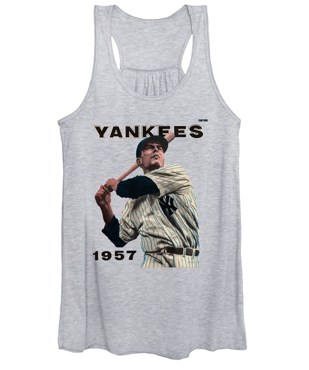 New York Women's Tank Top featuring the mixed media 1957 New York Yankees Art by Row One Brand