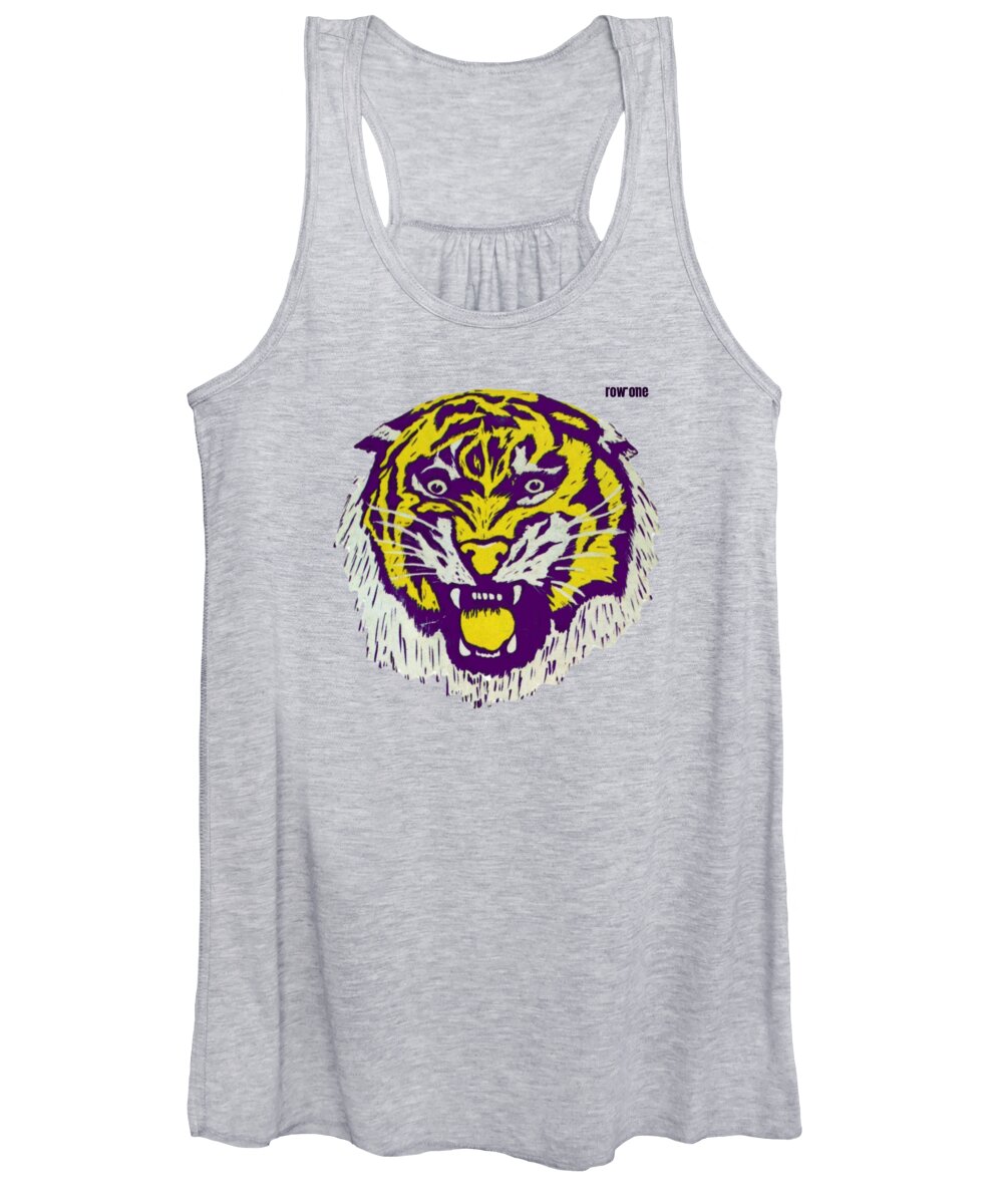 Lsu Women's Tank Top featuring the mixed media 1973 LSU Tiger Art by Row One Brand
