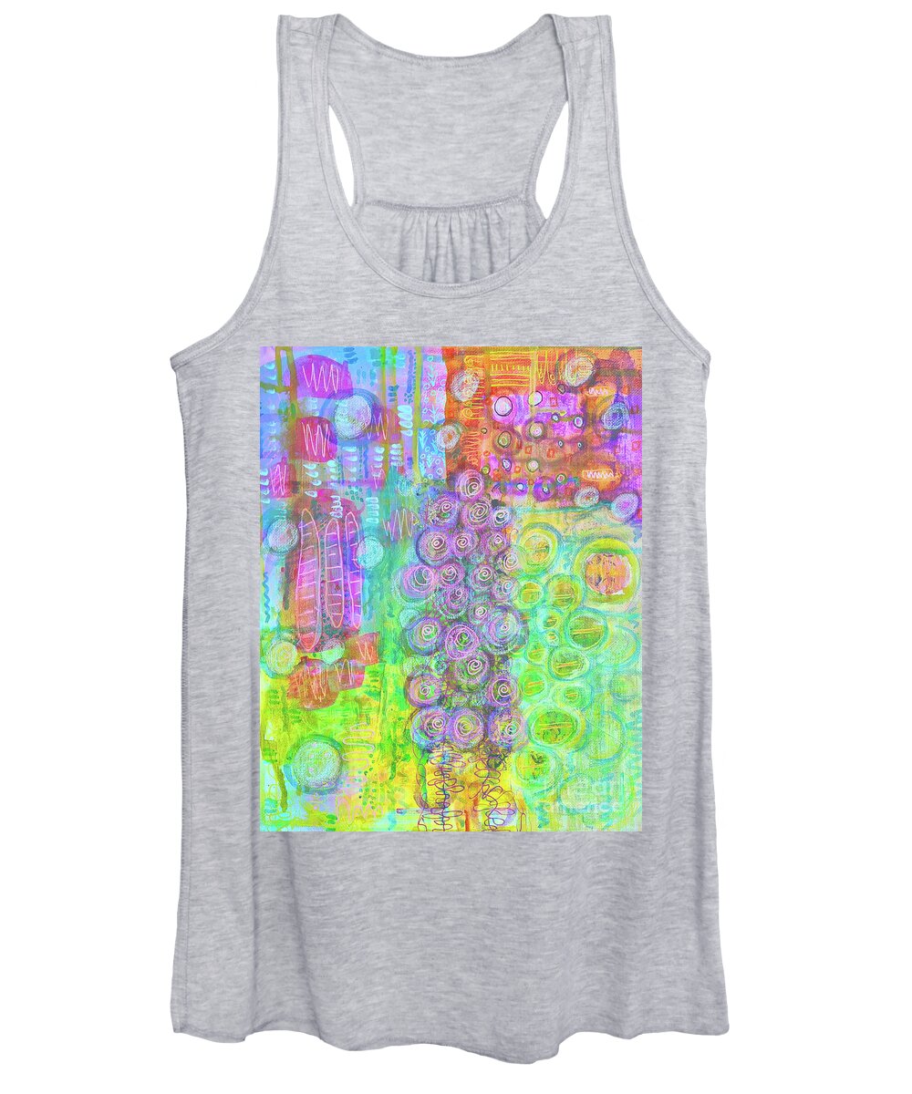 Waterlily Women's Tank Top featuring the mixed media At the Waterlilypond by Mimulux Patricia No