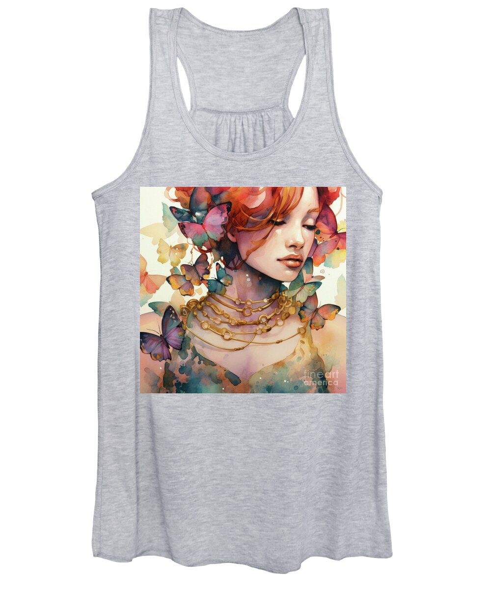Female Women's Tank Top featuring the painting Autumn by Tina LeCour