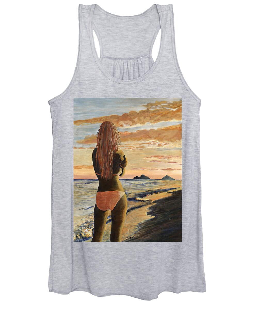 Hawaii Women's Tank Top featuring the painting Back to Lanikai by Megan Collins
