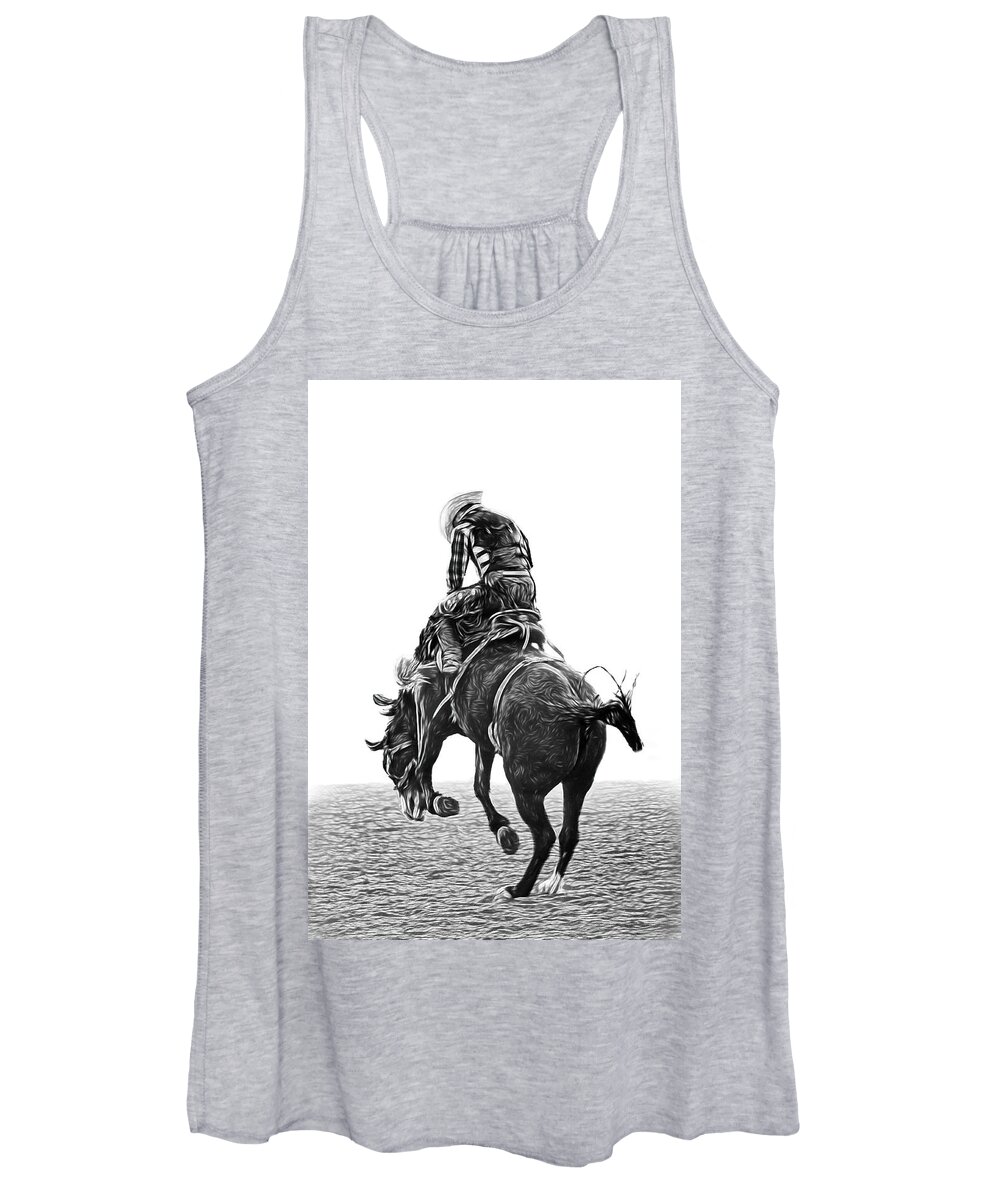 2010 Women's Tank Top featuring the digital art Bareback Rider - 6 by Bruce Bonnett