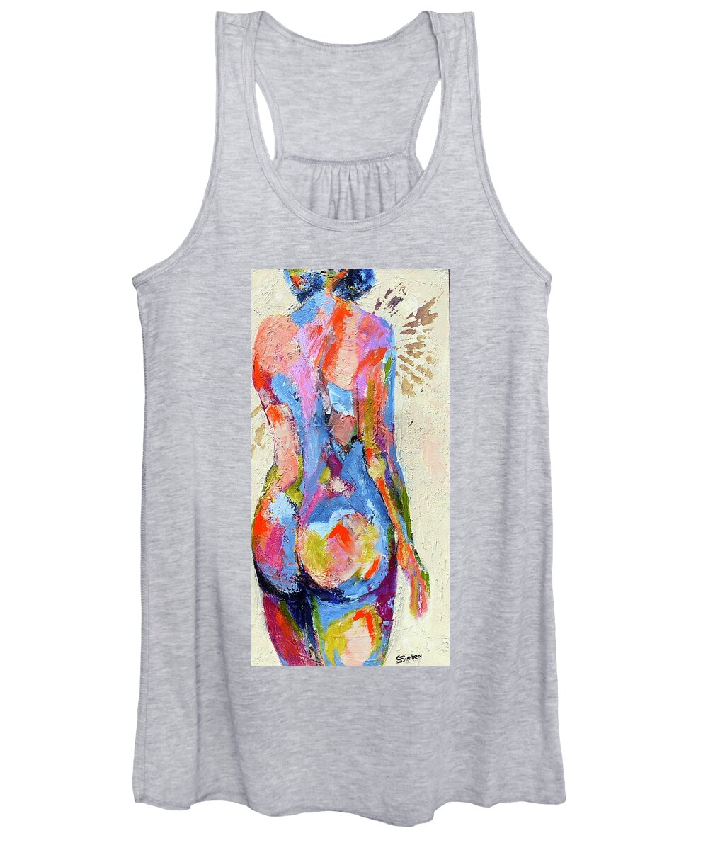 Figurative Women's Tank Top featuring the painting Barely There by Sharon Sieben