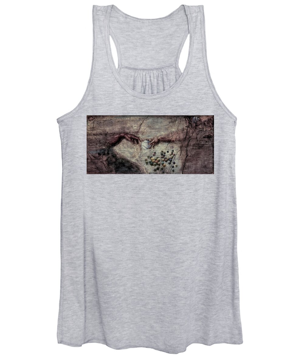 Baseball Women's Tank Top featuring the photograph Baseball and Marbles at Donalds House by Wayne King