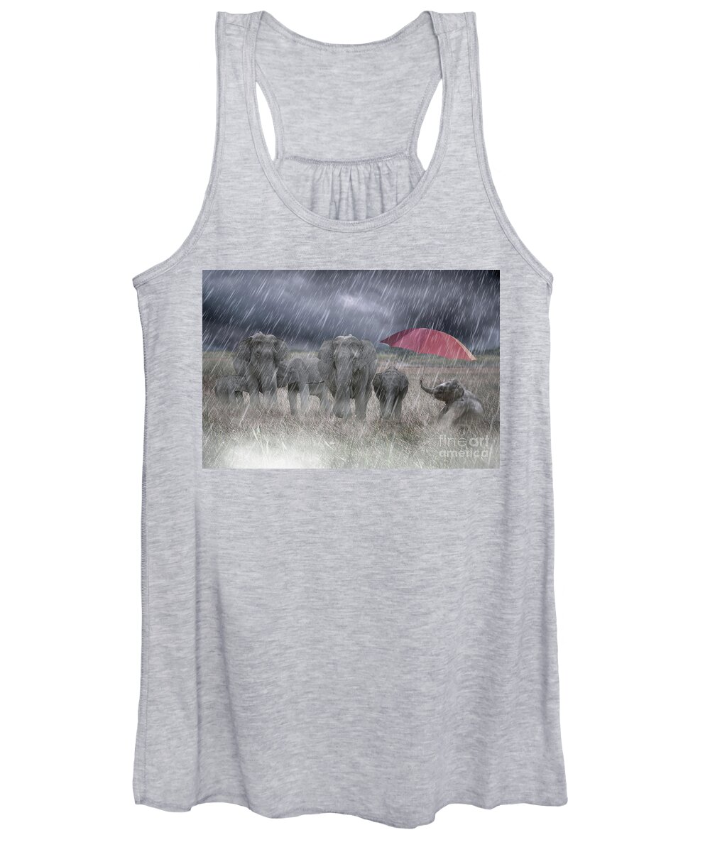 Elephant Women's Tank Top featuring the mixed media Be Different by Ed Taylor