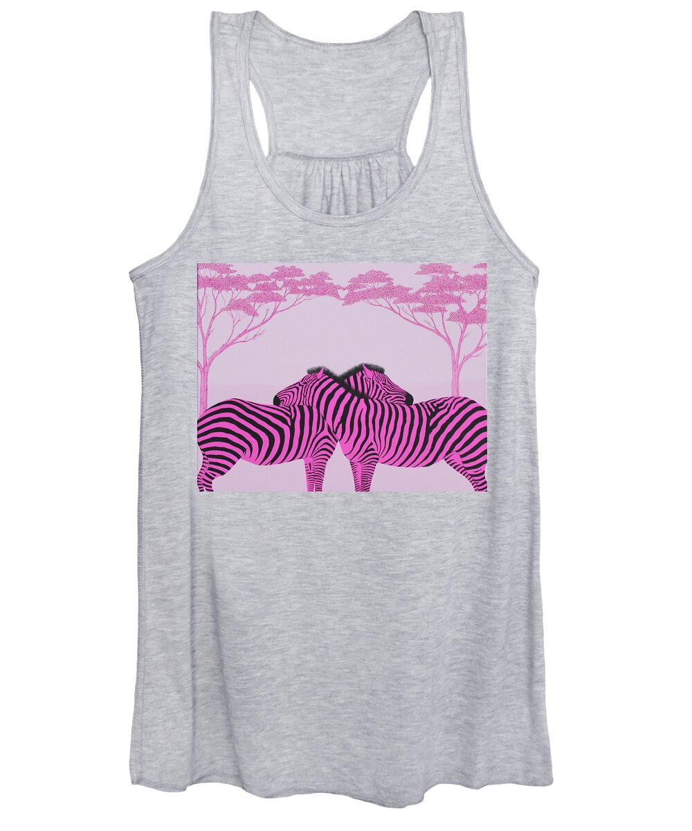 Fuchsia Women's Tank Top featuring the painting Be Mine by Doug Miller
