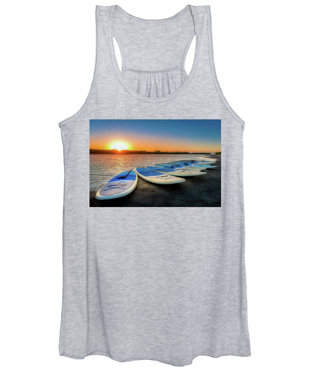 Florida Women's Tank Top featuring the photograph Tigertail Beach Boards by Dee Potter