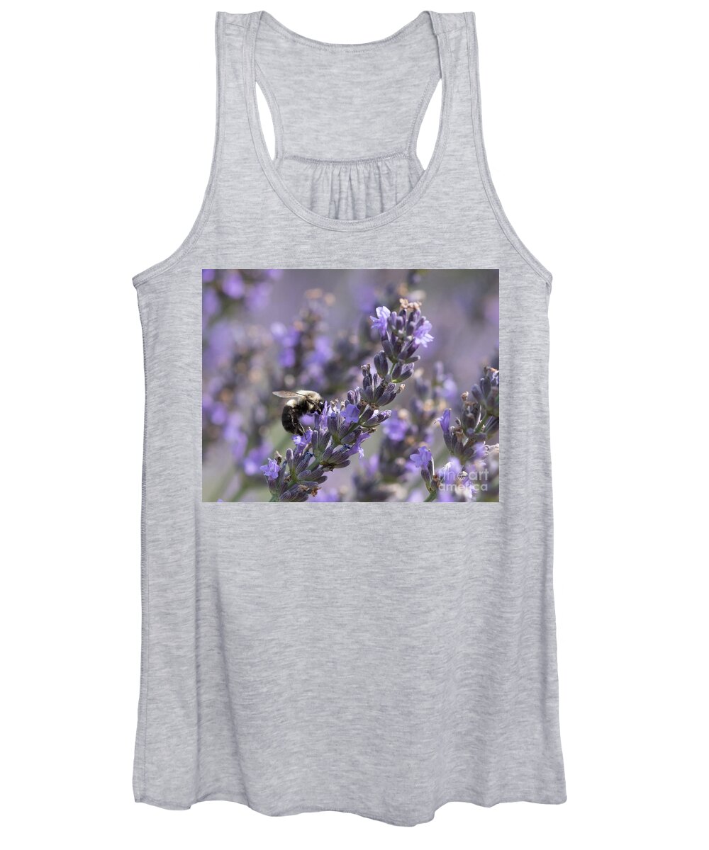 Bee Women's Tank Top featuring the photograph Bumblebee on Lavender III by Lorraine Cosgrove