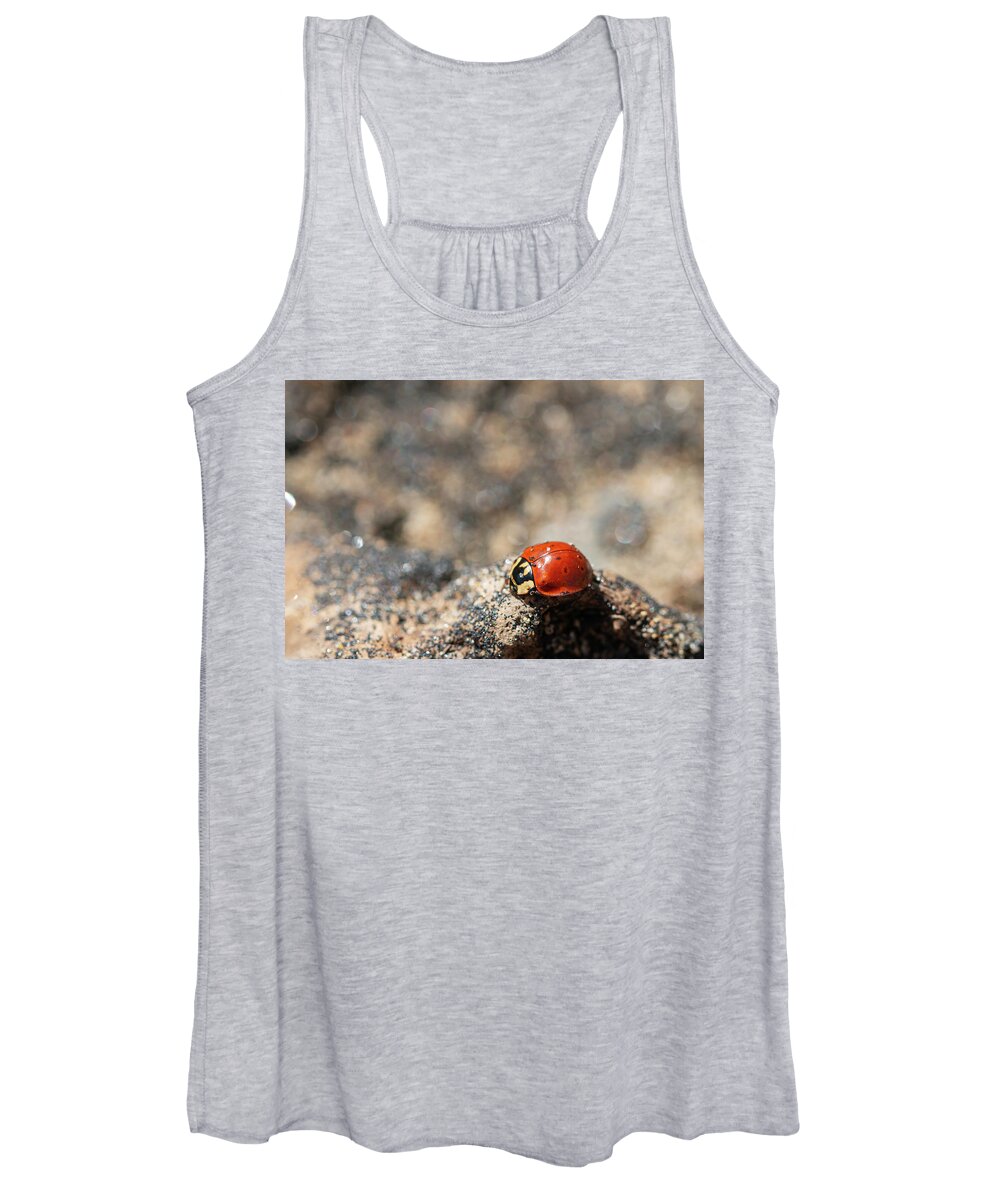 Beetle Women's Tank Top featuring the photograph Beetle at the Beach by Vanessa Thomas