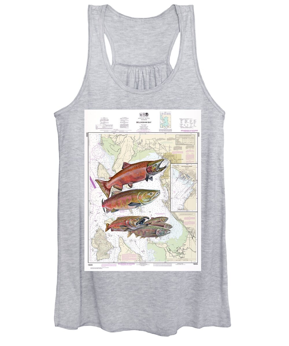 Salmon Women's Tank Top featuring the painting Bellingham Bay Sockeye by Mark Ray