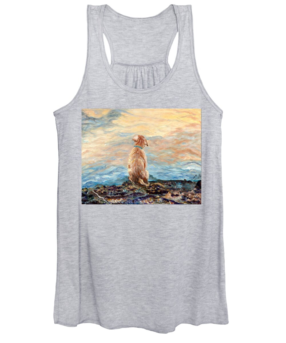 Puppy Women's Tank Top featuring the painting Bentley's Choice by Juliette Becker