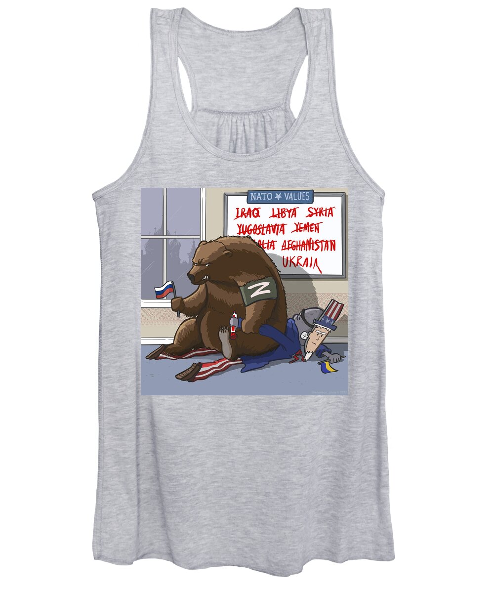 Russia Women's Tank Top featuring the digital art Biden Threatens Russia With Regime Change by Emerson