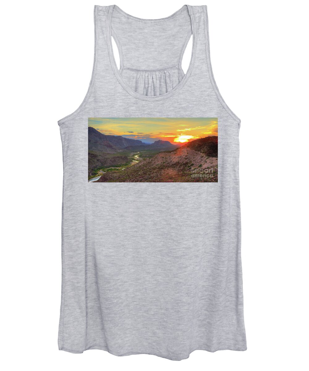 Big Bend Women's Tank Top featuring the photograph Big Bend - The Road to Presidio by Michael Tidwell