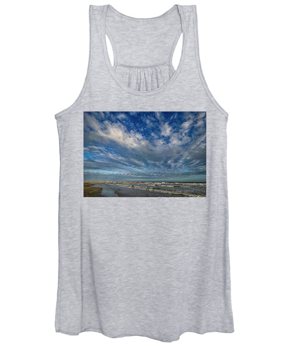 Landscape Women's Tank Top featuring the photograph Big Sky Galveston by Jerry Connally
