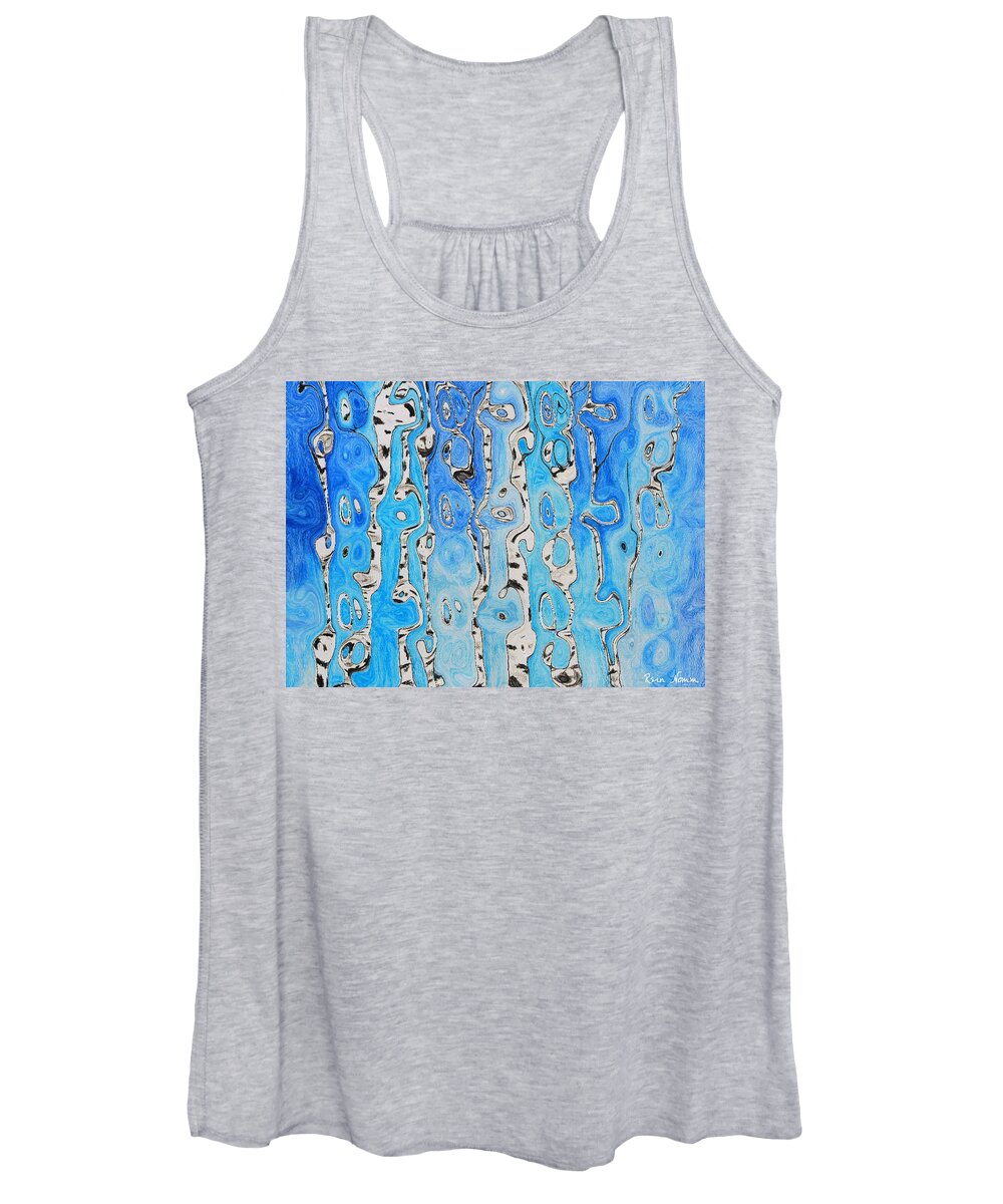  Women's Tank Top featuring the mixed media Birches by Rein Nomm