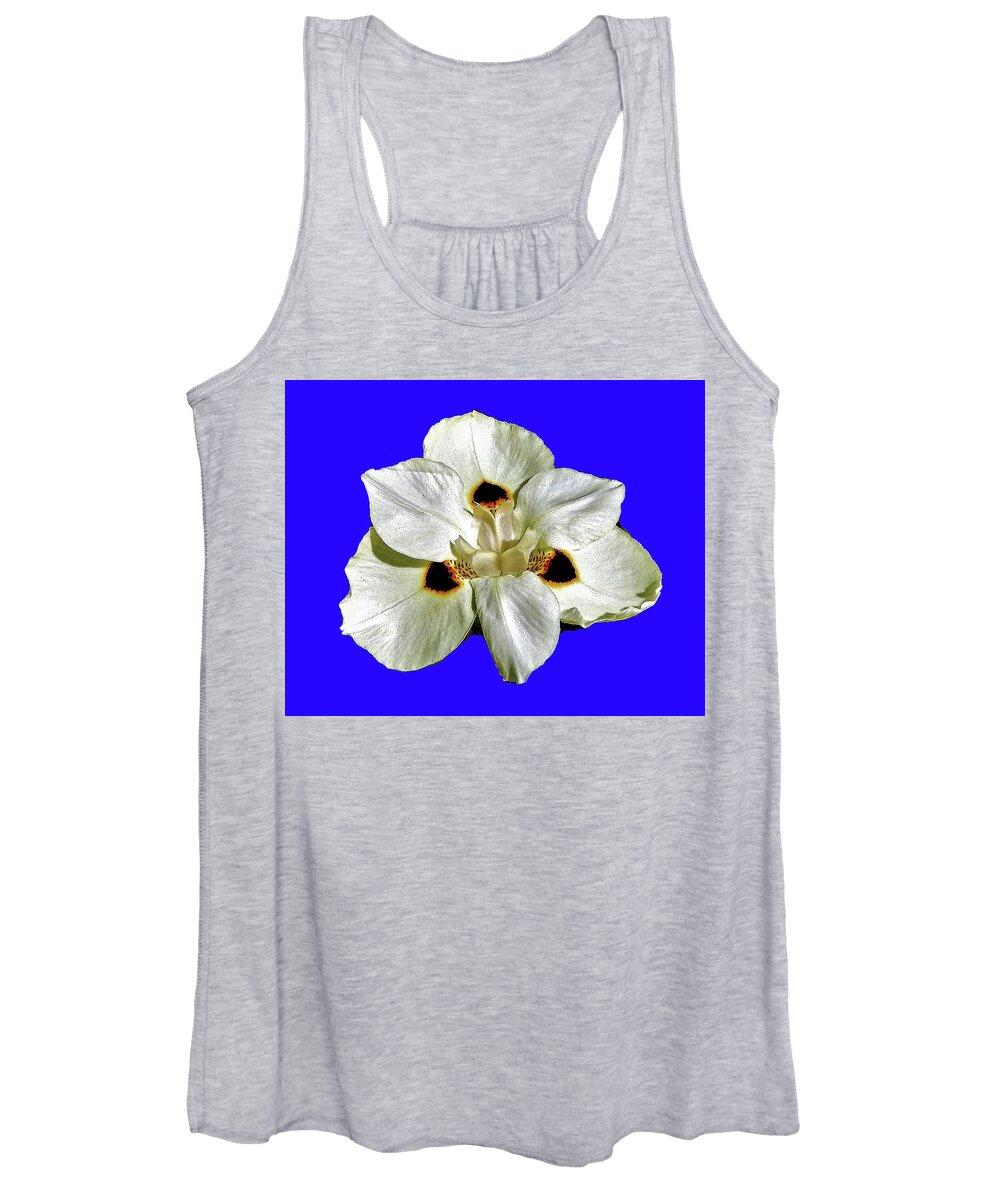 Flower Women's Tank Top featuring the photograph Blue Back Flower by Andrew Lawrence