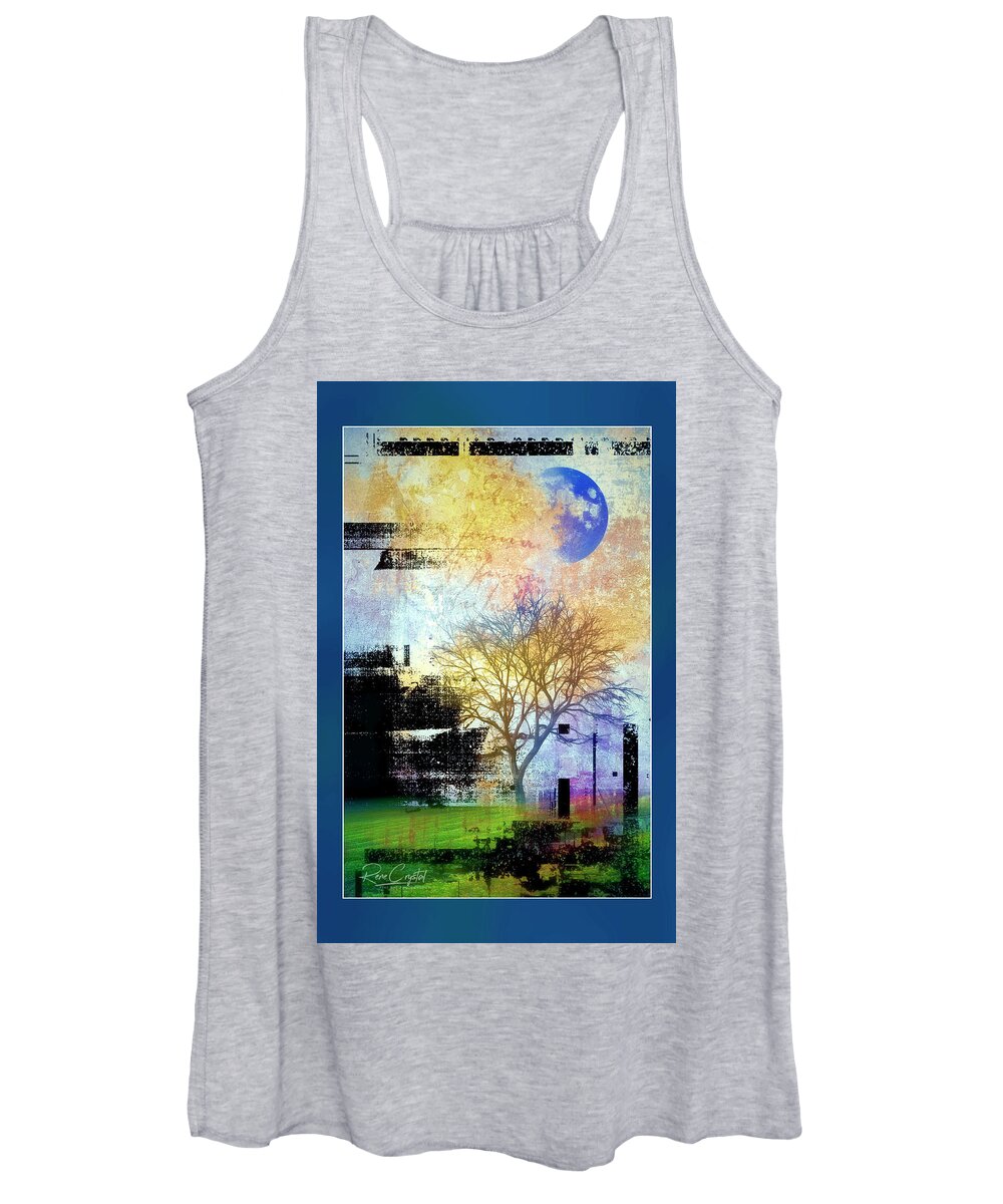 Moon Women's Tank Top featuring the photograph Blue Moon by Rene Crystal