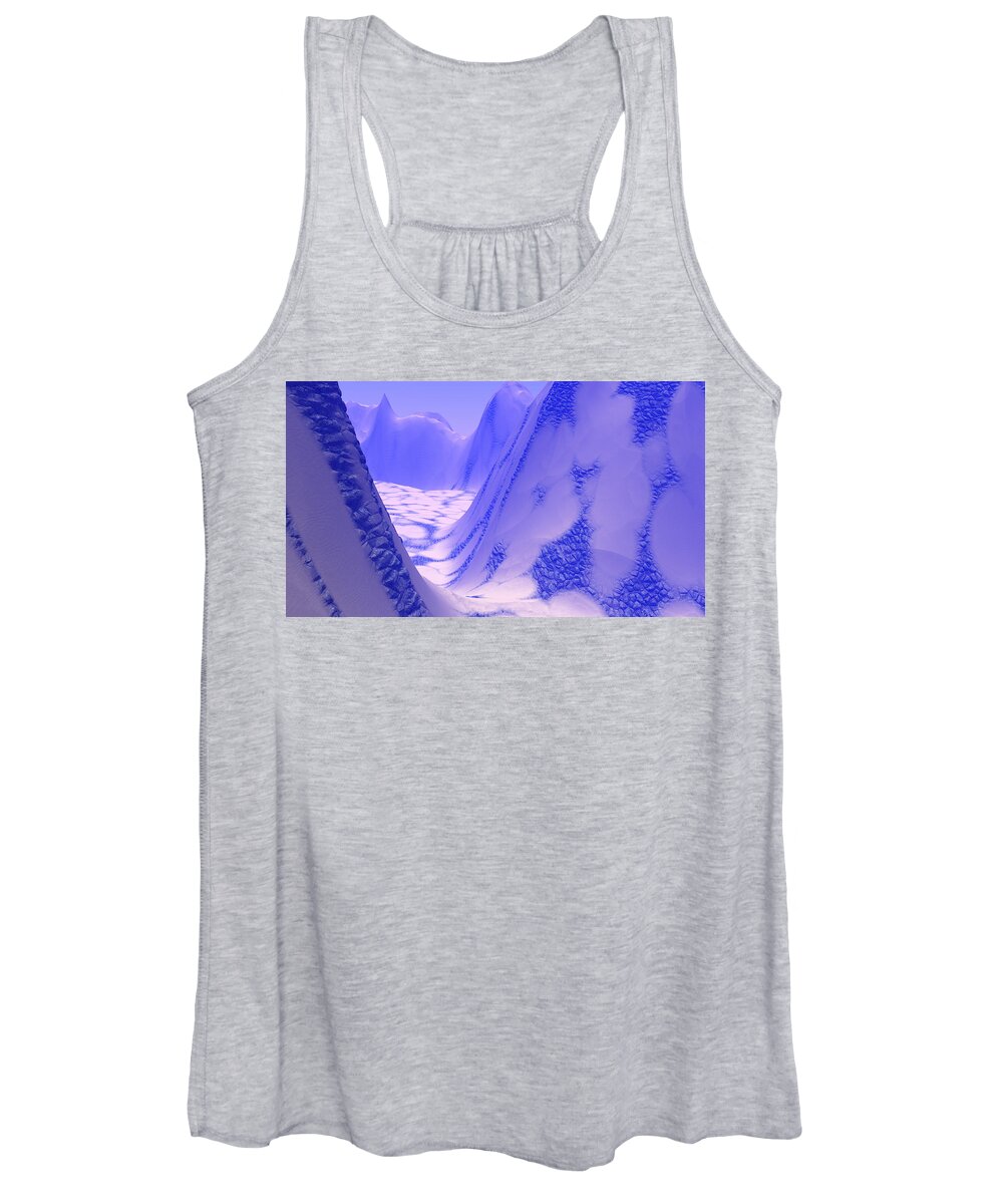 Skin Women's Tank Top featuring the digital art Blue Reptile Planet by Bernie Sirelson