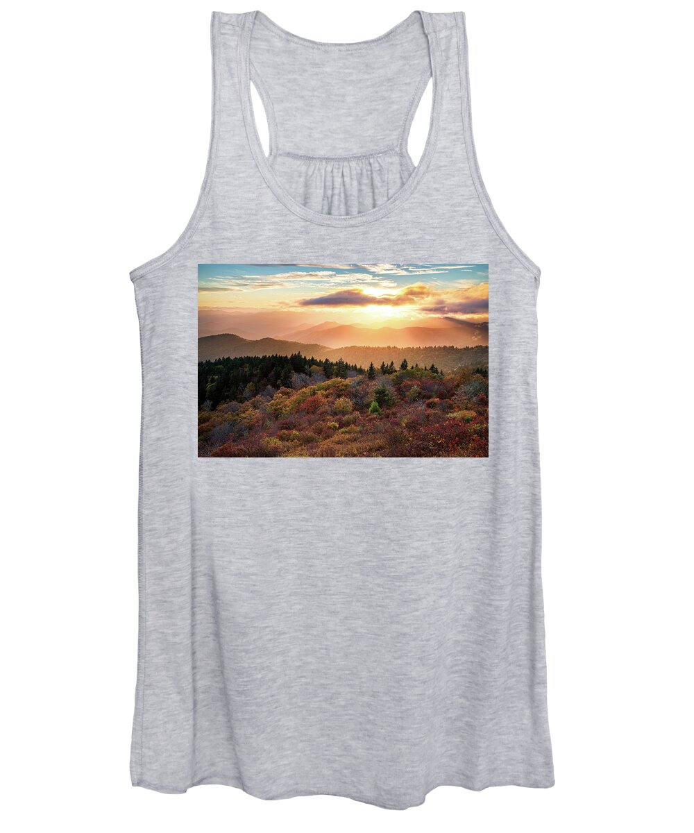 Light Women's Tank Top featuring the photograph Blue Ridge Parkway Asheville NC Cowee Autumn Gold by Robert Stephens
