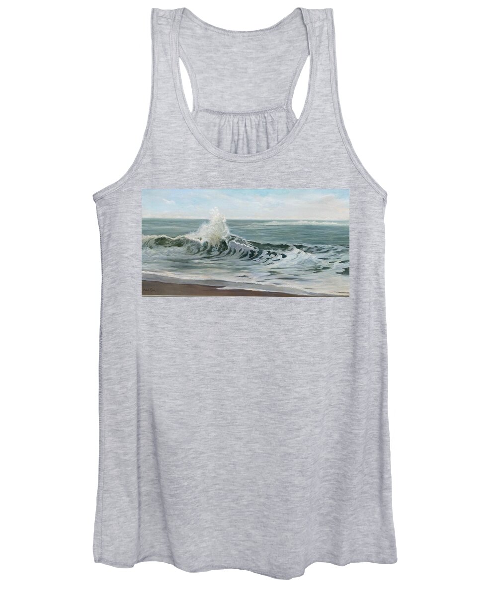 Ocean Women's Tank Top featuring the painting Breaking Wave by Judy Rixom