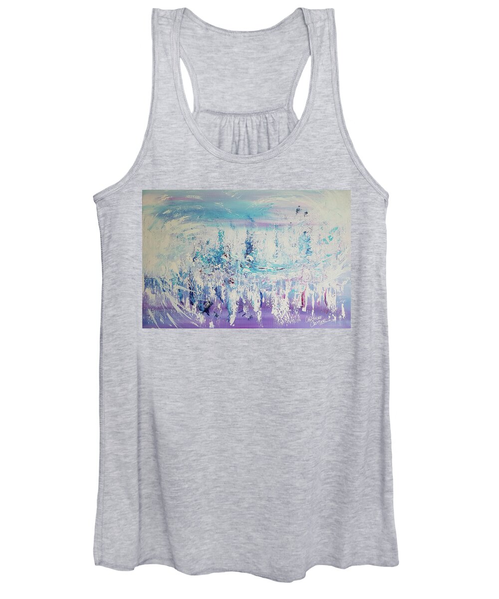 Purple Women's Tank Top featuring the painting Breakthrough by Christine Cloutier