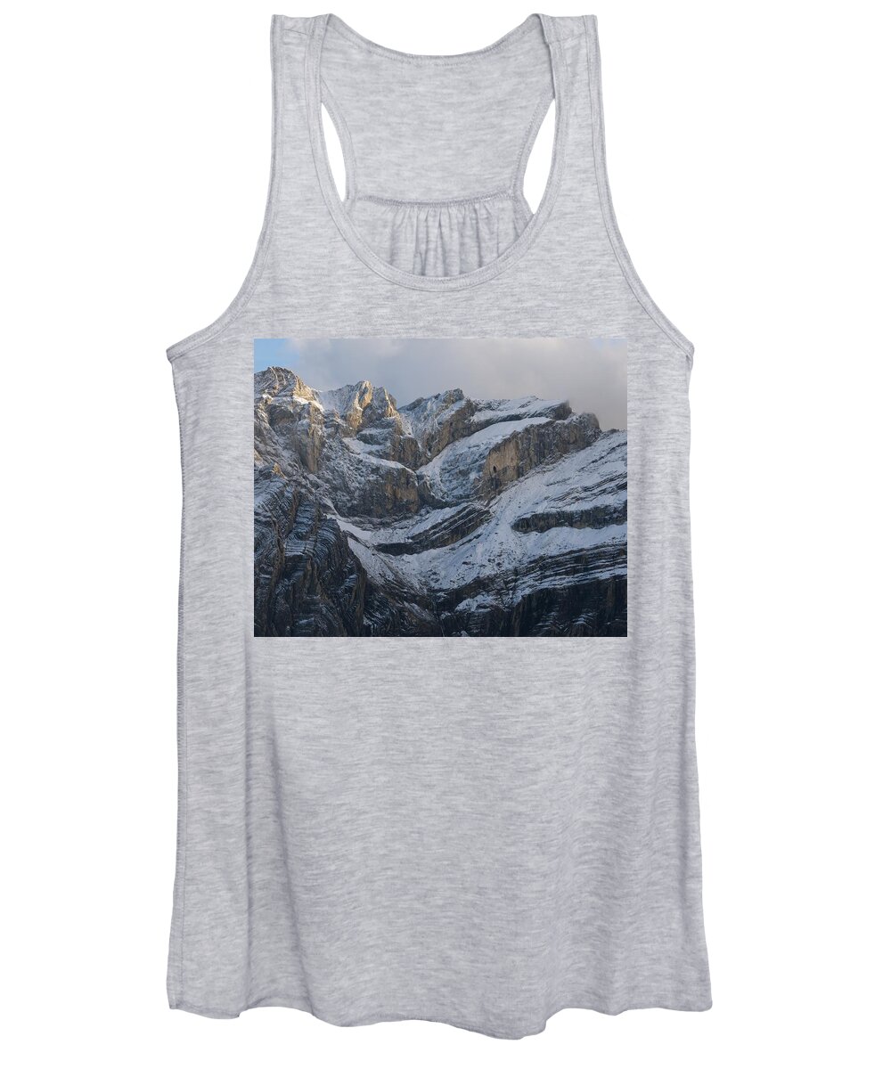 Avarnie Women's Tank Top featuring the photograph Brooding Clouds over Pic de Marbore by Stephen Taylor