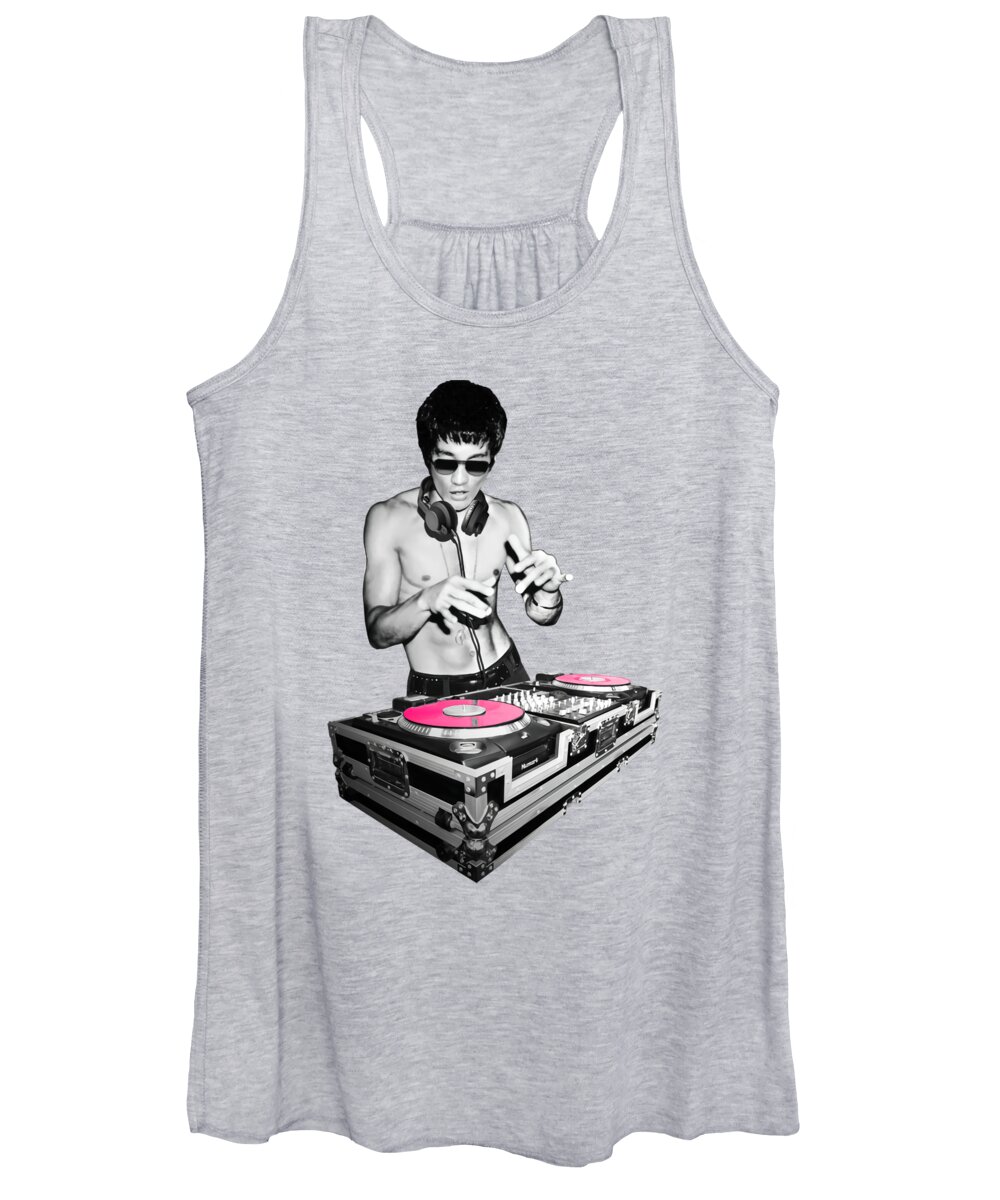Boutique Women's Tank Top featuring the tapestry - textile Bruce Lee Dj Vintage Party mod remaster by Handsley Nguyen