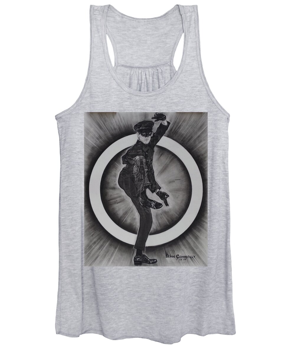 Charcoal Pencil Women's Tank Top featuring the drawing Bruce Lee - Kato - 2 by Sean Connolly