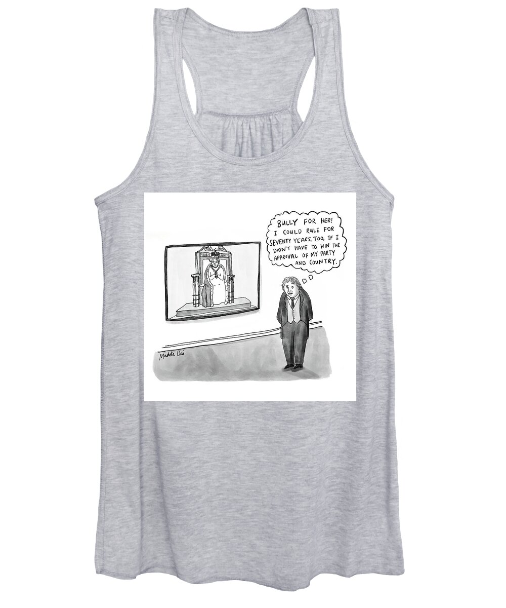Captionless Women's Tank Top featuring the drawing Bully For Her by Maddie Dai