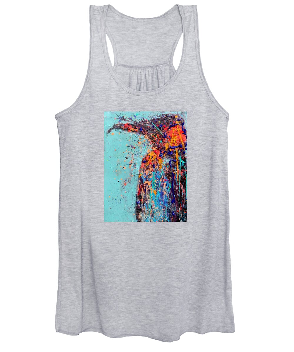 Penguin Women's Tank Top featuring the painting Burgess Meredith by Nicholas Brendon