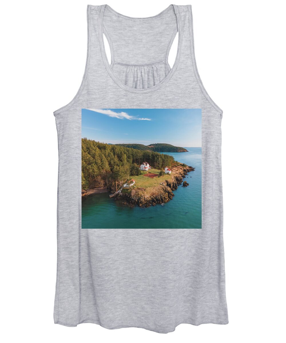 Lighthouse Women's Tank Top featuring the photograph Burrows Island Lighthouse #3 by Michael Rauwolf