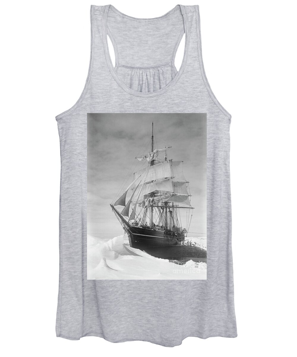 1900s Women's Tank Top featuring the drawing Terra Nova in Antarctic pack ice, 1910 by Scott Polar Research Institute