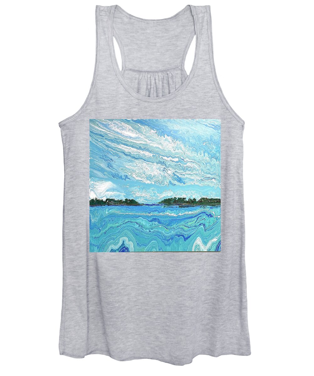 Seascape Women's Tank Top featuring the painting Calda Channel by Steve Shaw