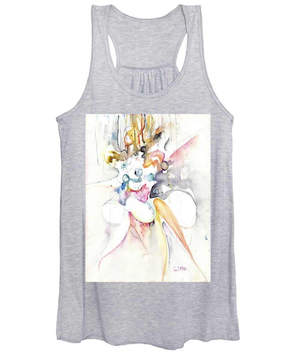 Cancan Dance Women's Tank Top featuring the painting Can-Can Dance by Cherie Salerno