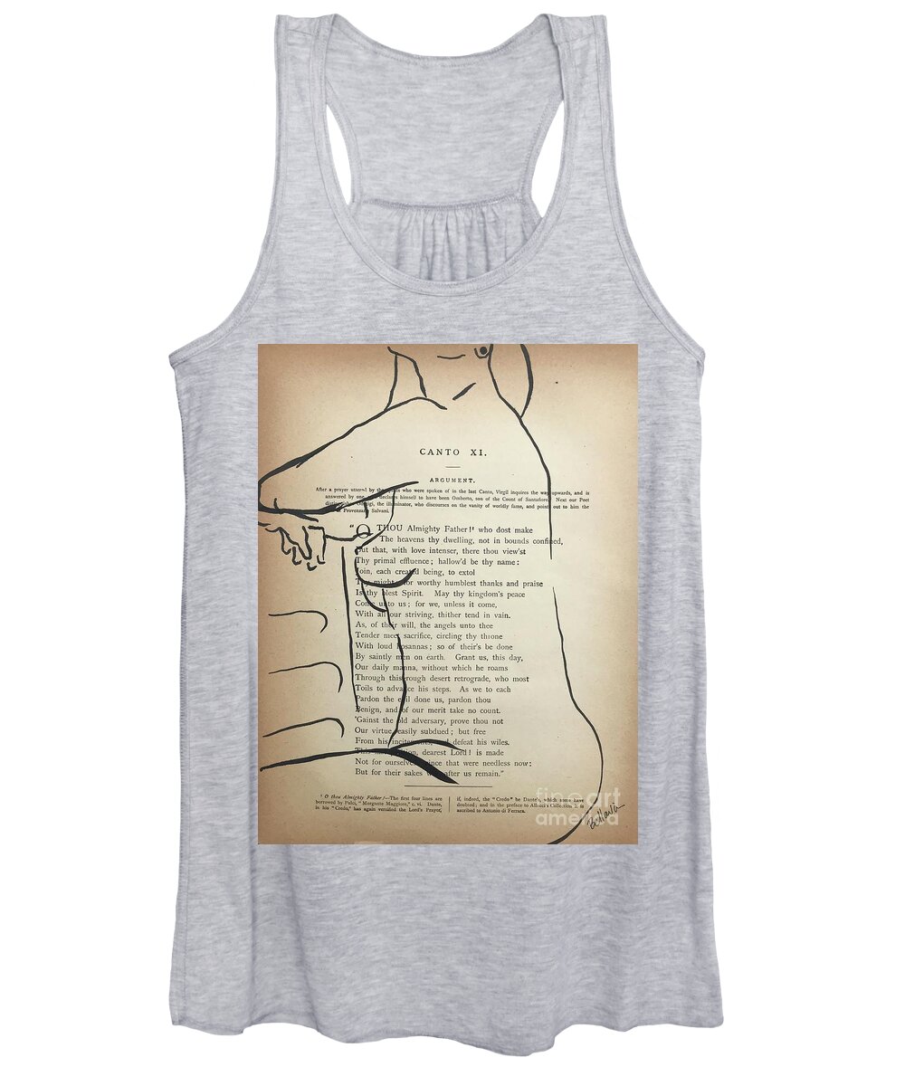 Sumi Ink Women's Tank Top featuring the drawing Canto XI by M Bellavia