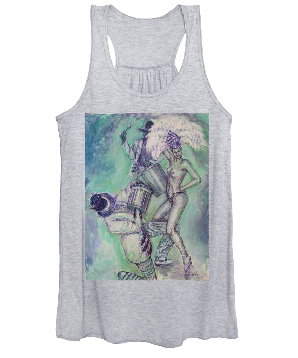 Latin Women's Tank Top featuring the painting Caribbean Dance by Veronica Cassell vaz