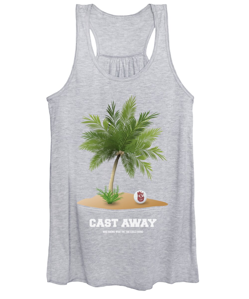 Movie Poster Women's Tank Top featuring the digital art Cast Away - Alternative Movie Poster by Movie Poster Boy