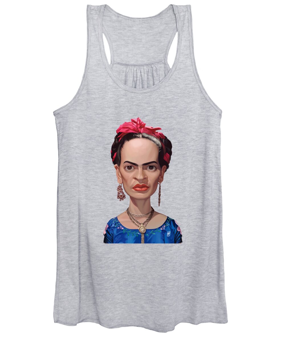 Illustration Women's Tank Top featuring the digital art Celebrity Sunday - Frida Kahlo by Rob Snow