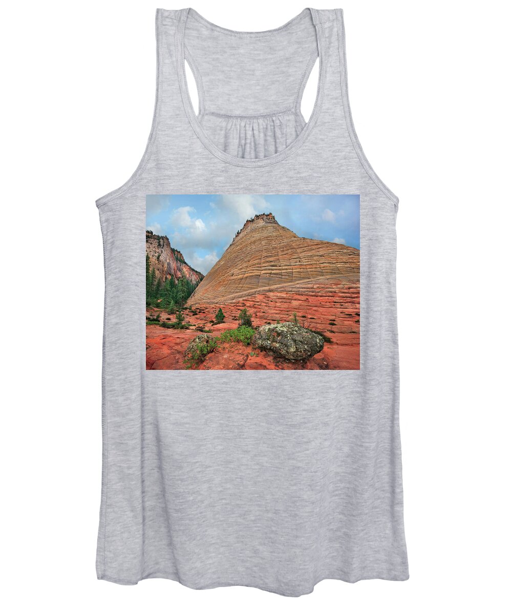 00555583 Women's Tank Top featuring the photograph Checkerboard Mesa, Zion by Tim Fitzharris