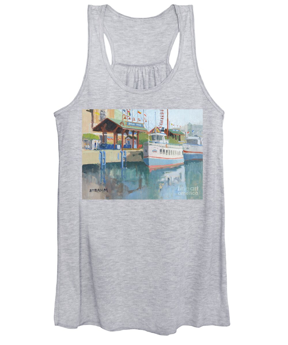 Navy Pier Women's Tank Top featuring the painting Chicago's Navy Pier - Chicago, Illinois by Paul Strahm