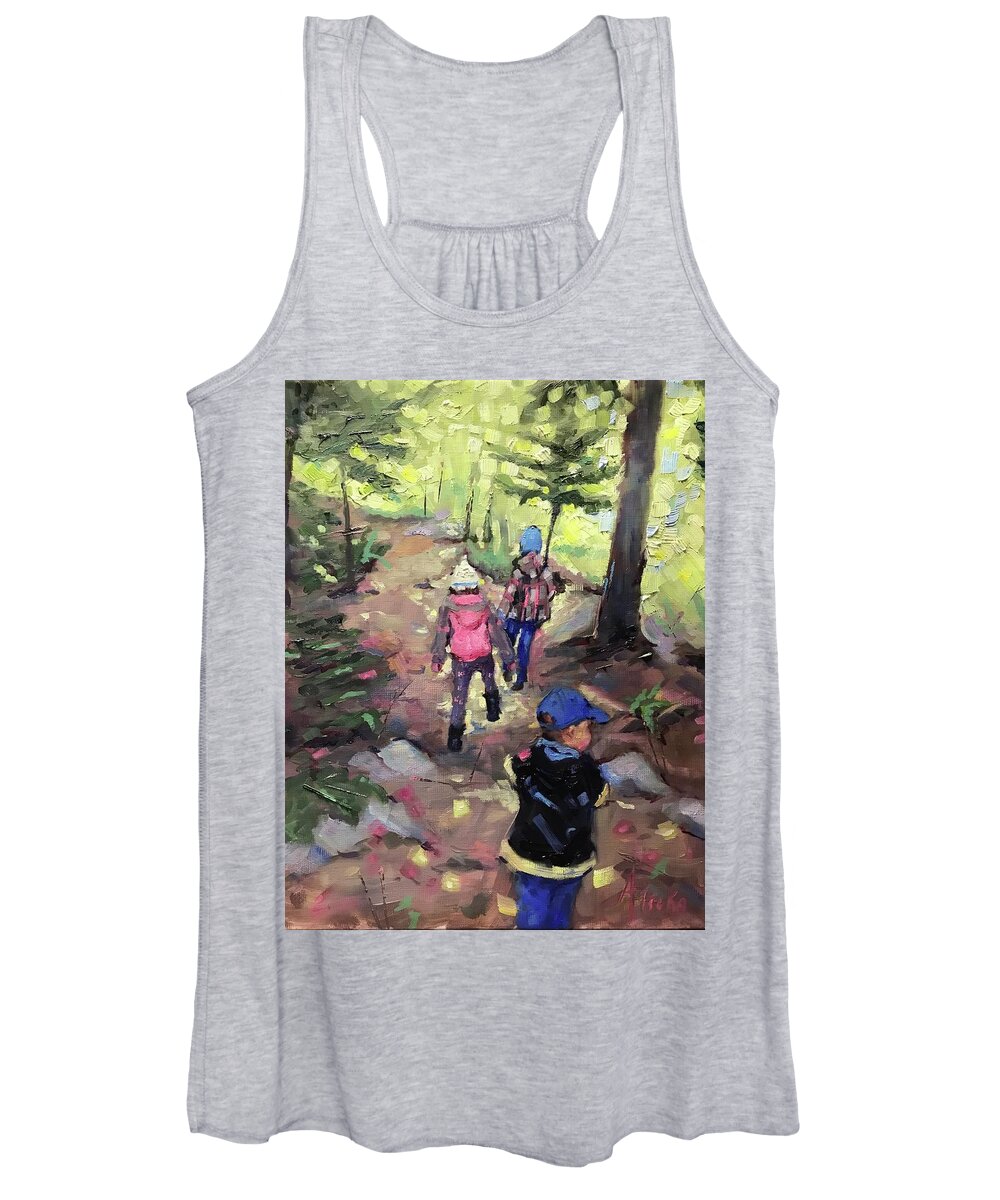 Children Women's Tank Top featuring the painting Autumn Treasures by Ashlee Trcka