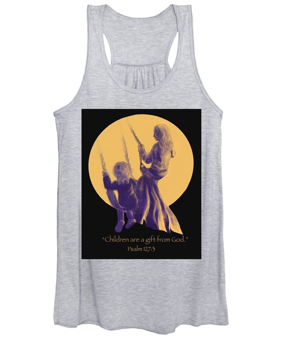 Moon Women's Tank Top featuring the digital art Children Are A Gift From God by Larry Whitler