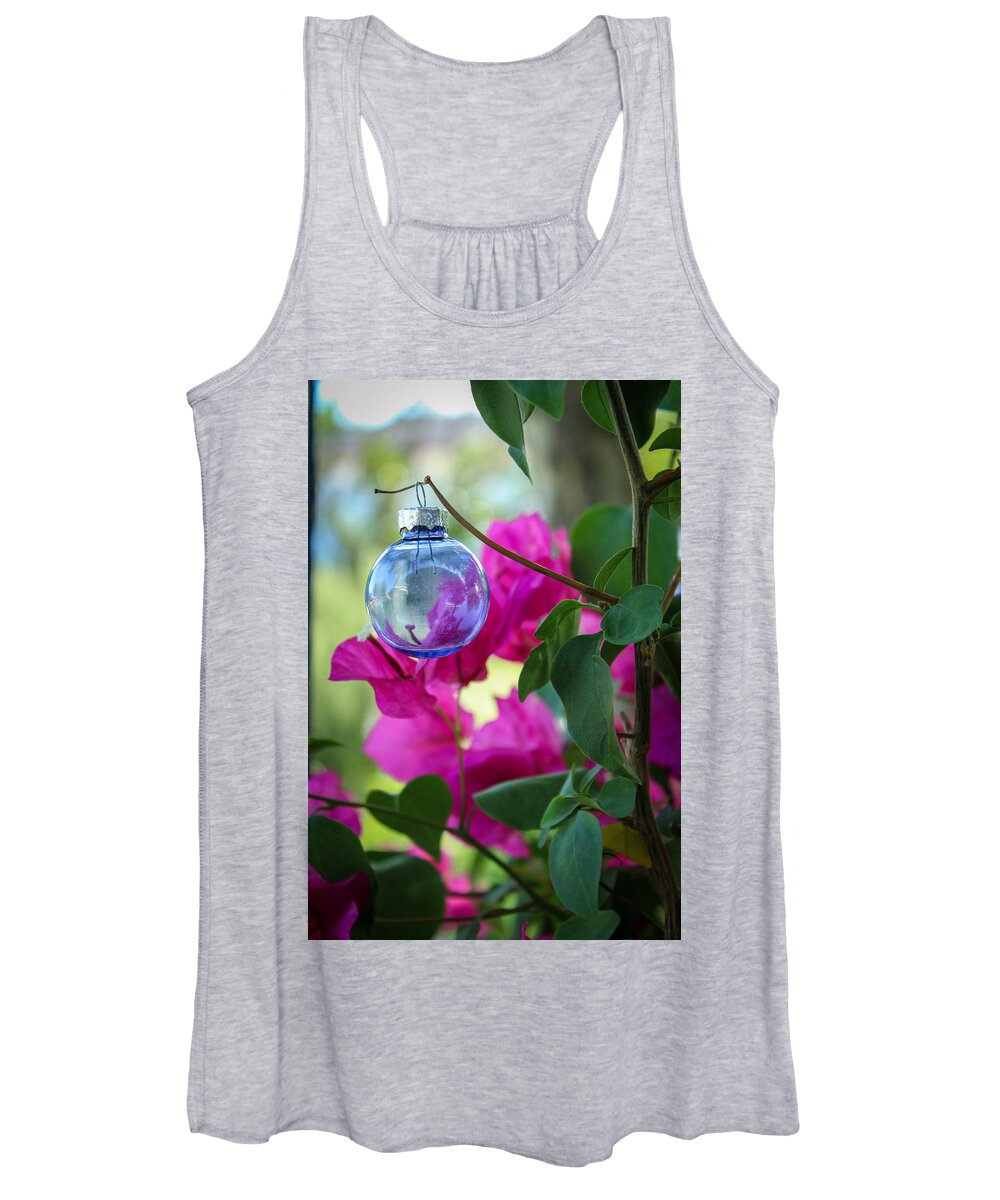 Bougainvillea Spectabilis Women's Tank Top featuring the photograph Christmas Ornament in the Bougainvillea by W Craig Photography