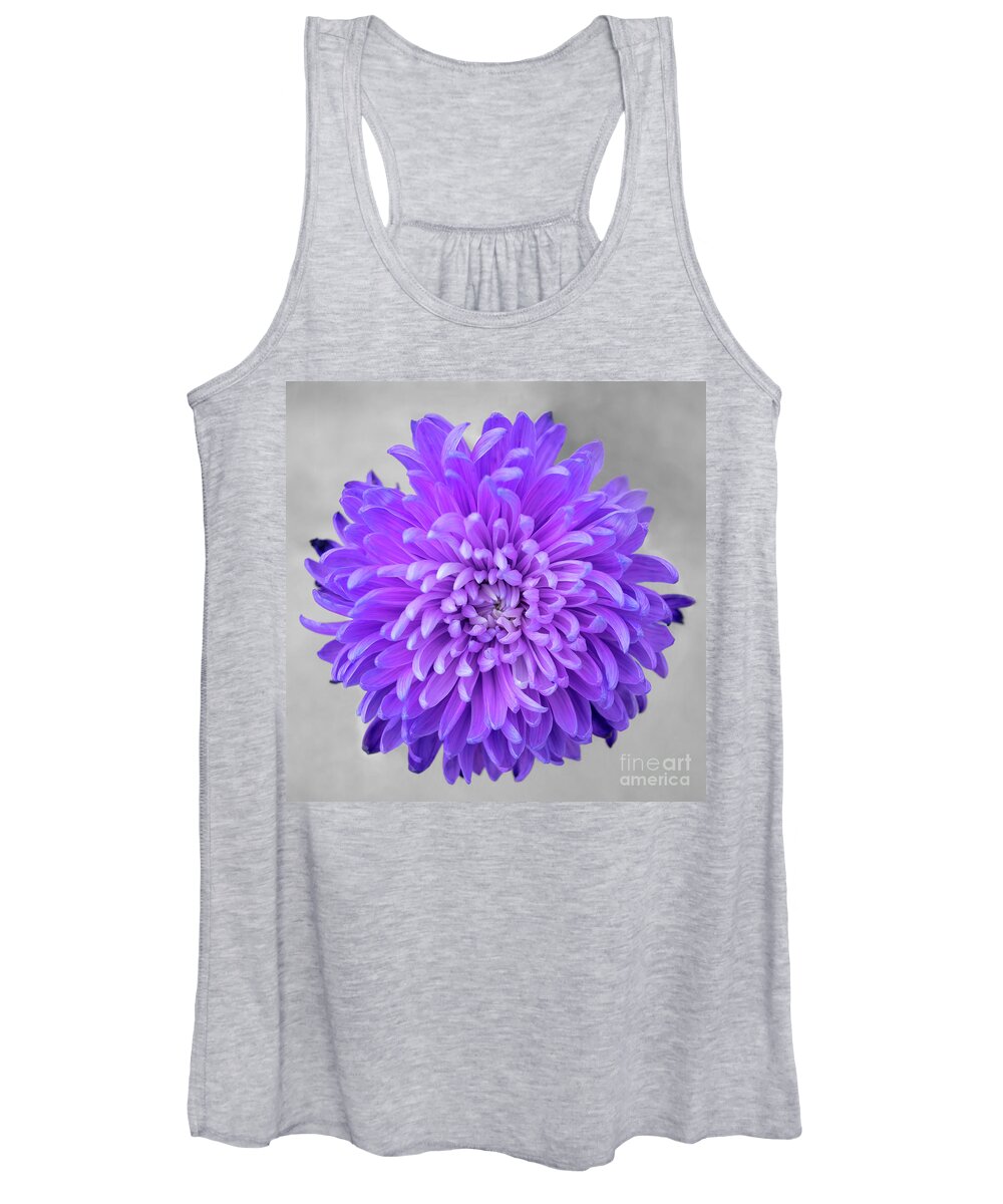 Floral Women's Tank Top featuring the photograph Chrysanthemum Flower Joy-Purple by Renee Spade Photography
