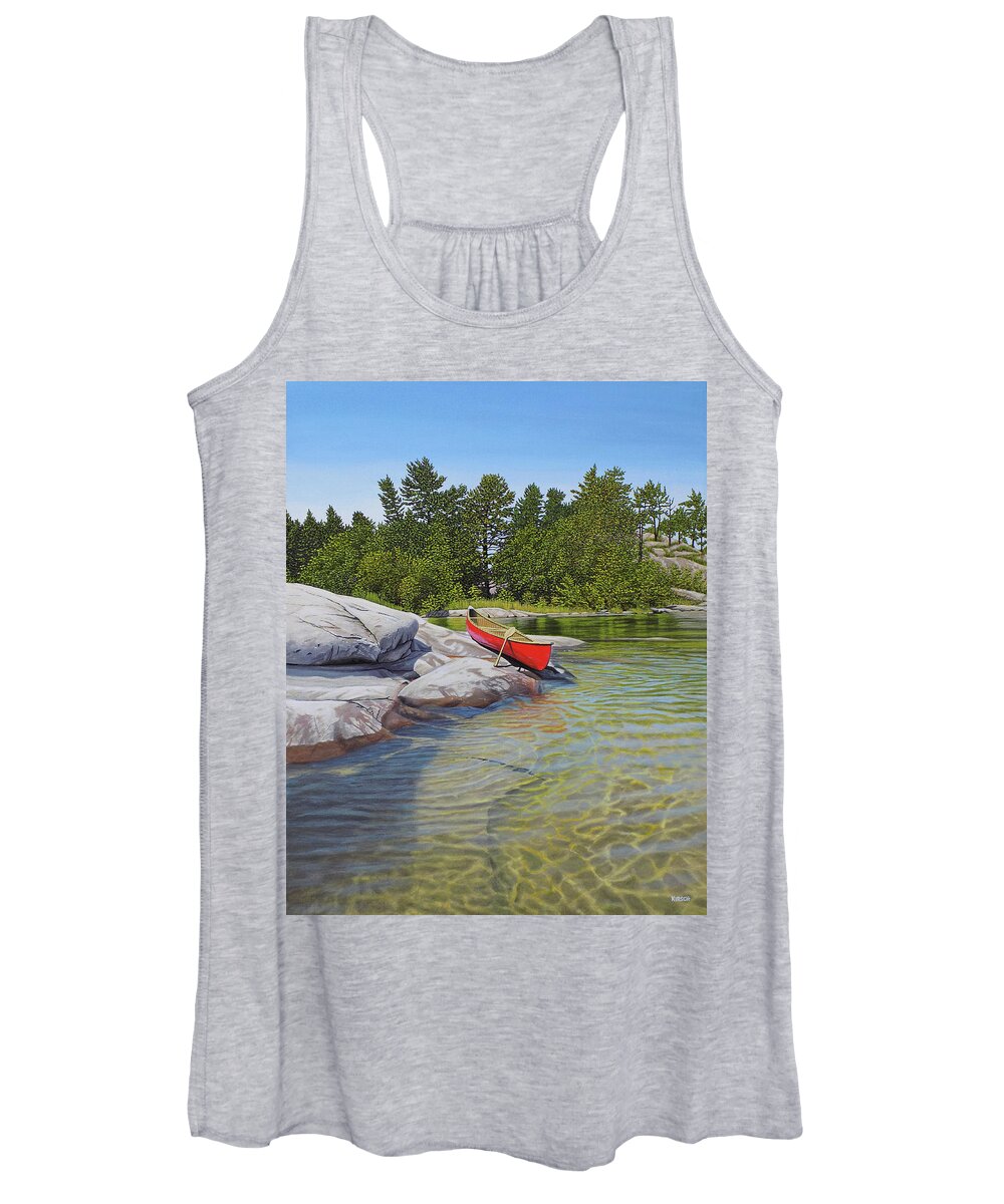 Georgian Bay Women's Tank Top featuring the painting Clear Reflections by Kenneth M Kirsch