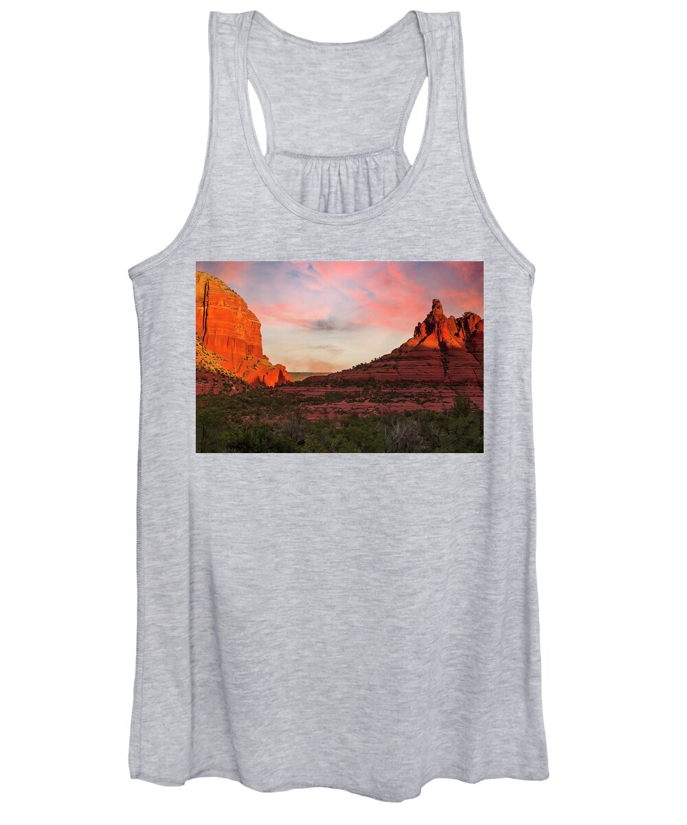  Women's Tank Top featuring the photograph Climbing Bell Rock by Al Judge