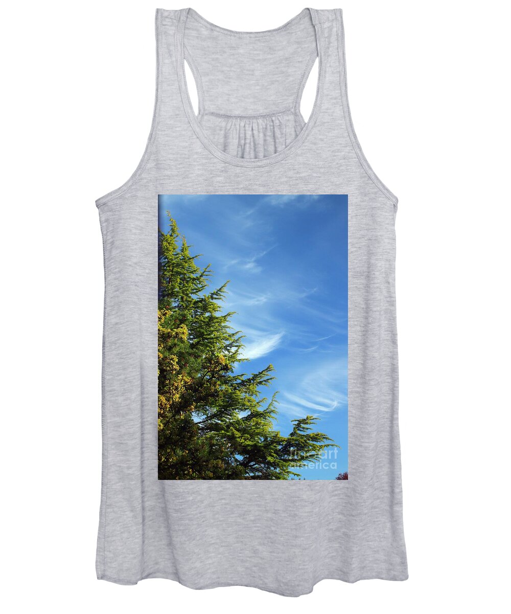 Clouds Women's Tank Top featuring the photograph Clouds Imitating Trees by Kimberly Furey